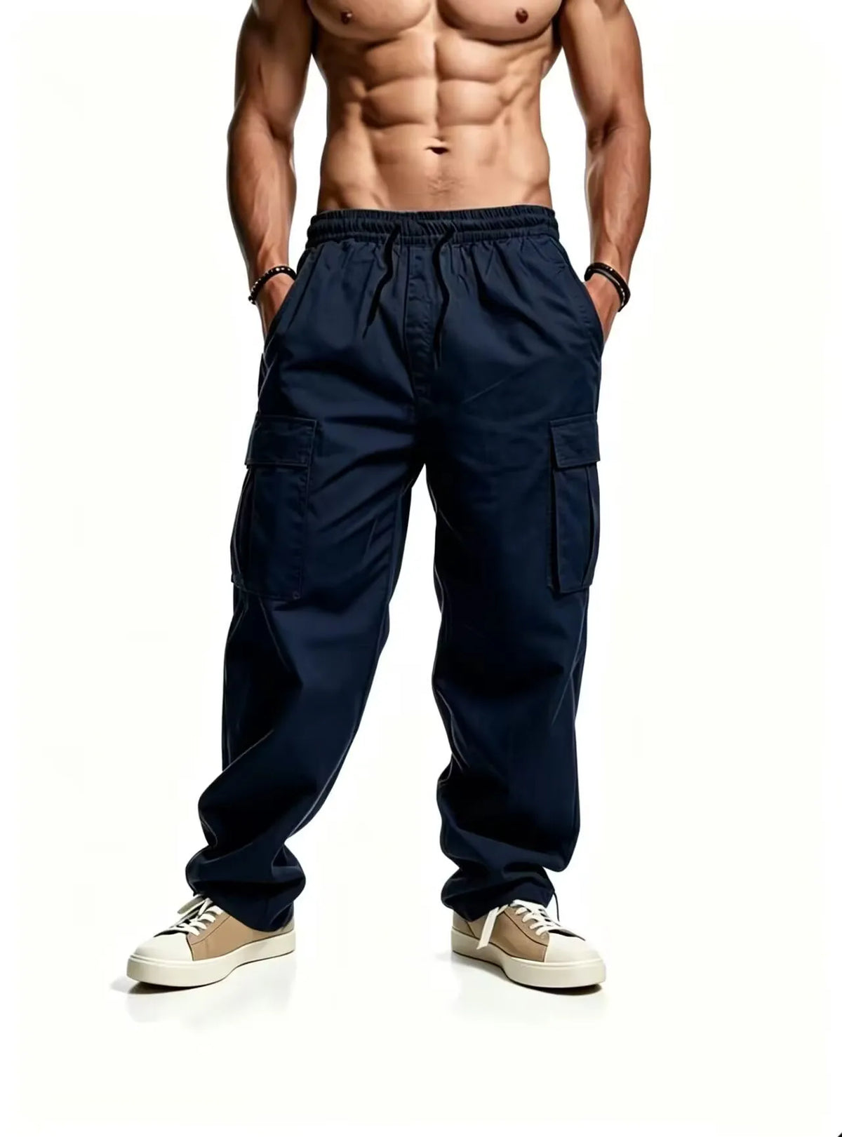 2026Mens Casual Jogger Pants Relaxed Fit Cargo Pants Drawstring Sweatpants Hiking Outdoor Twill Sport Pants
