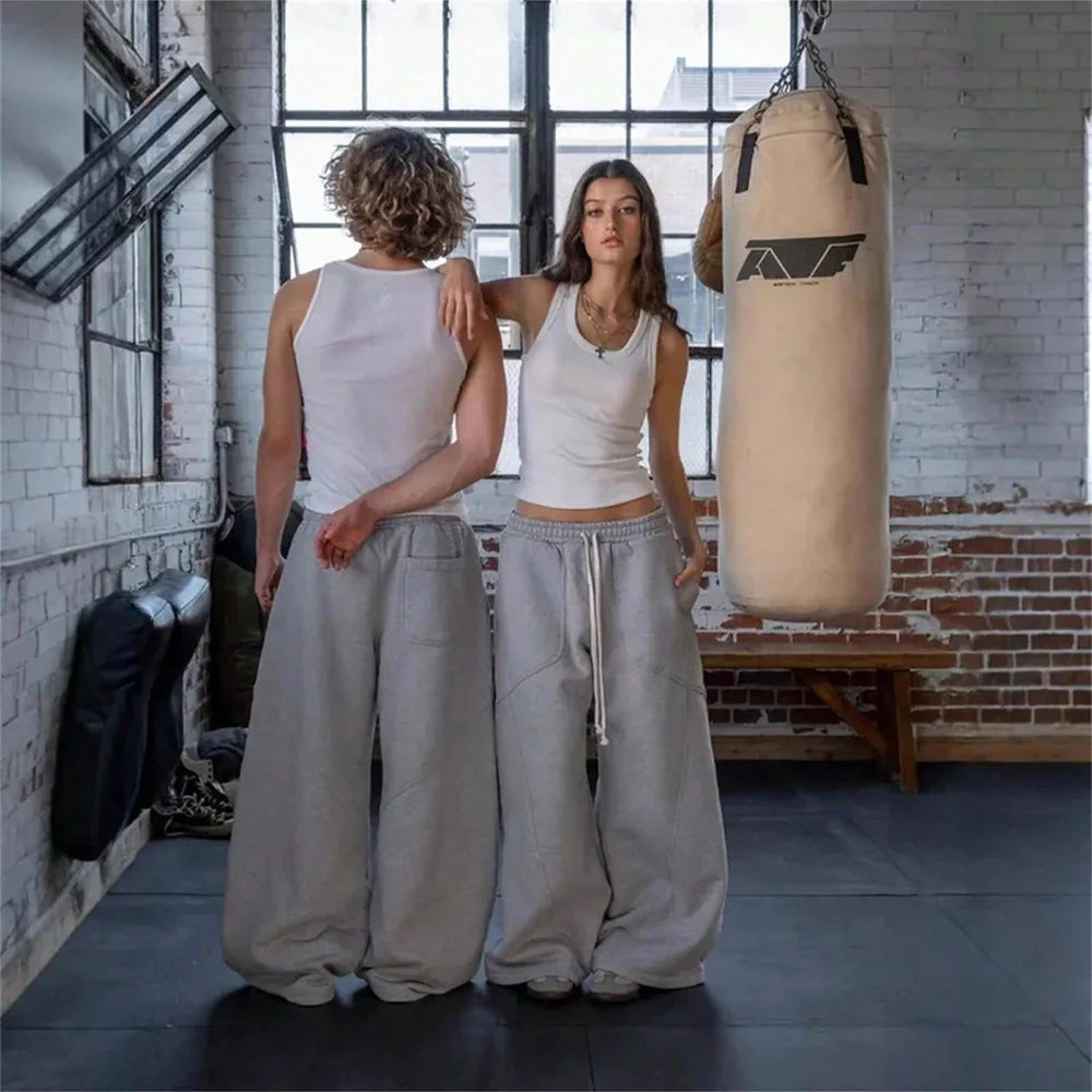 2025 New Hiphop Trousers Men Cargo Sweatpants Joggers Baggy Wide Leg Casual Pants for Men High Street Fashion Streetwear