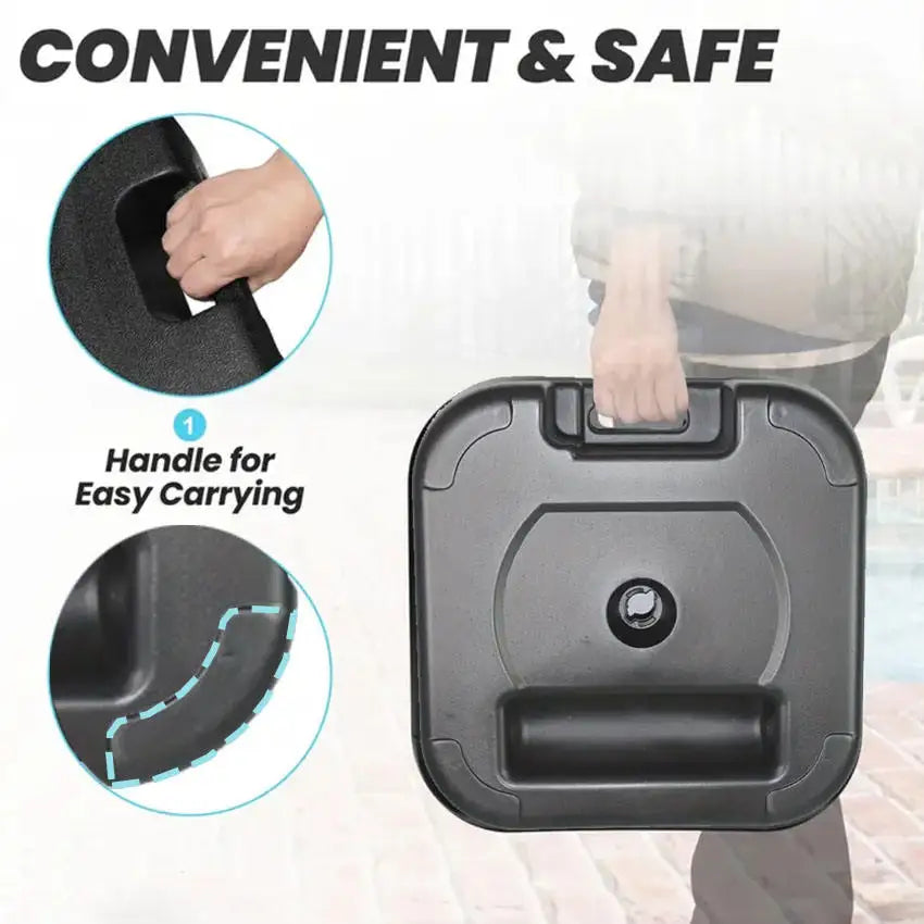 Patio Umbrella Heavy-Duty Base Can Be Filled with Water and Sand Outdoor Umbrella Base Plastic 50 Pounds Weight Heavy Embedded