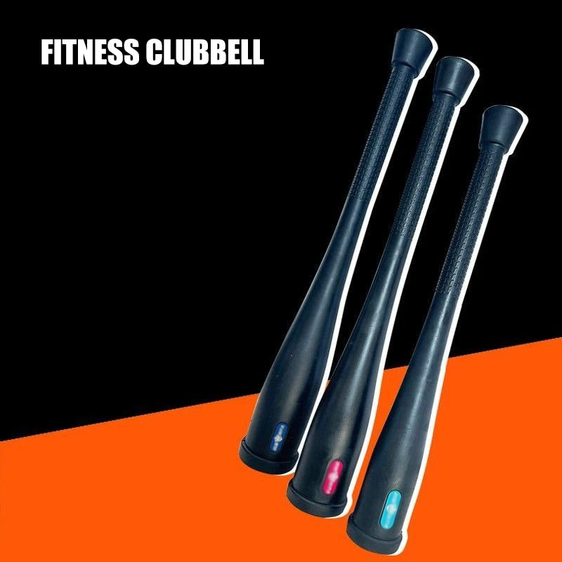 2-32kg Fitness Clubbell Steel Indian Club Arm Exerciser Iran Bar Wrist Hand Grip Training Rubber Coating Dumbbell Stick Home Gym