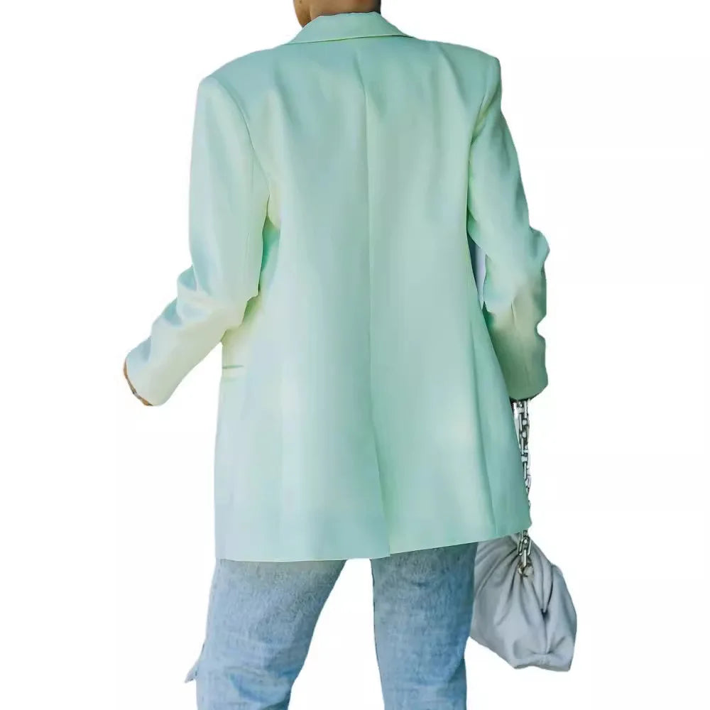 Women's Oversized Casual Blazer Open Front Long Sleeve Office Business Casual Suit Jacket Lightweight Spring Work Coat