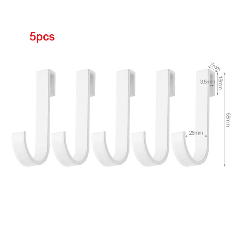 Bathroom Movable Hooks Kitchen Cabinet Door Back Hook Hanging Rack Clothes Coat Hat Towel Hanger Storage Shelf  Hook Accessories