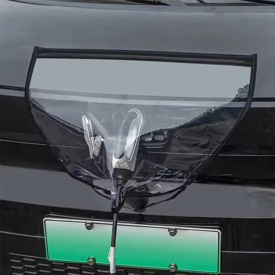 Car Charging Port Rain Shelter Waterproof Outdoor Charger Gun Protector EV Magnet Transparent Covers Car Accessories