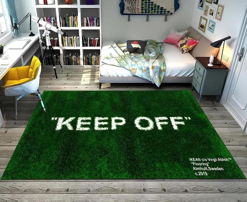Keep Off Rug Green Rug Grass Pattern Rug Modern Rug Runner Rug Home Decor Area Rug for Living Room Housewarming Gift