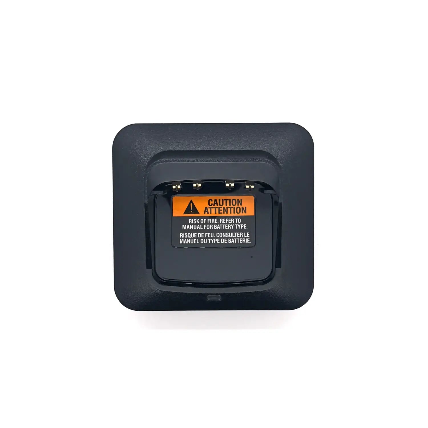 Chargeur rectangulaire noir pmpn4527a pour radio Motorola DMR DP2400, avec étiquette d’avertissement intégrée sur la face arrière