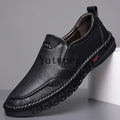 Genuine Leather Slip on Loafers for Men Hiking Sports Hand Stitched Formal Dress Shoes Business Office Wedding Party Footwear