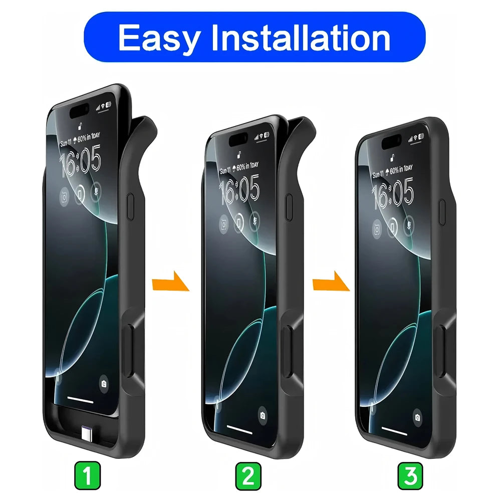 10000mAh Powerbank Cover For iPhone 17 16 Pro Max 17Air 16 Plus 16e External Battery Cases Portable Charger Power Bank Case