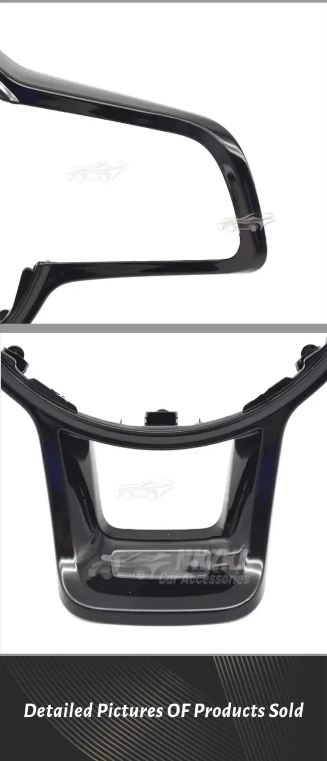 vw golf 7 mk7 gti steering wheel trim and mirror housing featuring black glossy plastic dashboard trim with a sleek curved design