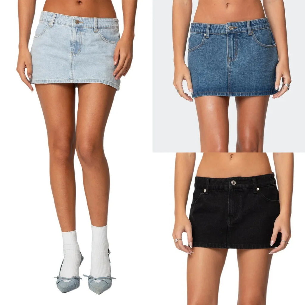 Women's Denim Skirt Casual Loose Spice Girl Sexy Denim Hip Skirt