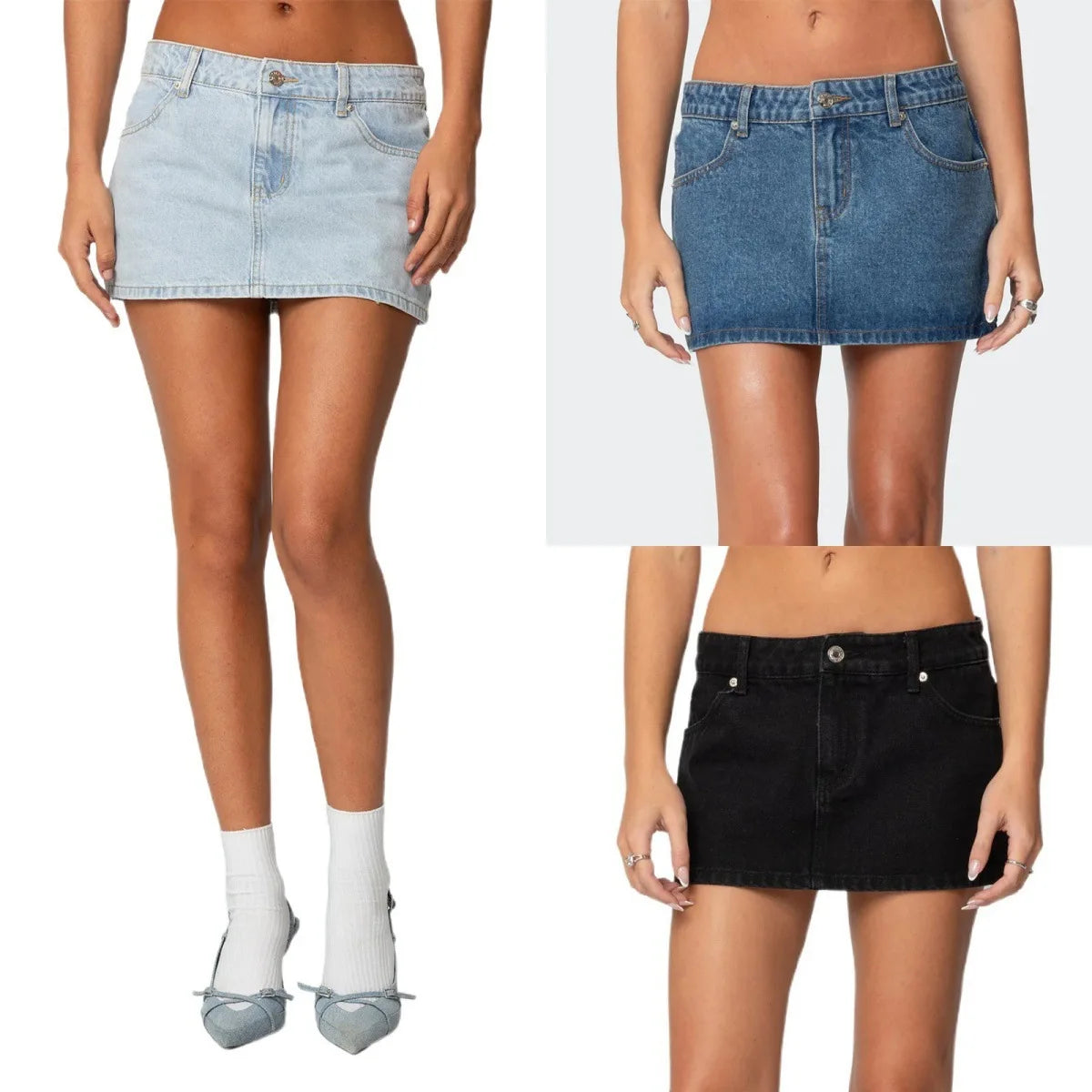 Women's Denim Skirt Casual Loose Spice Girl Sexy Denim Hip Skirt