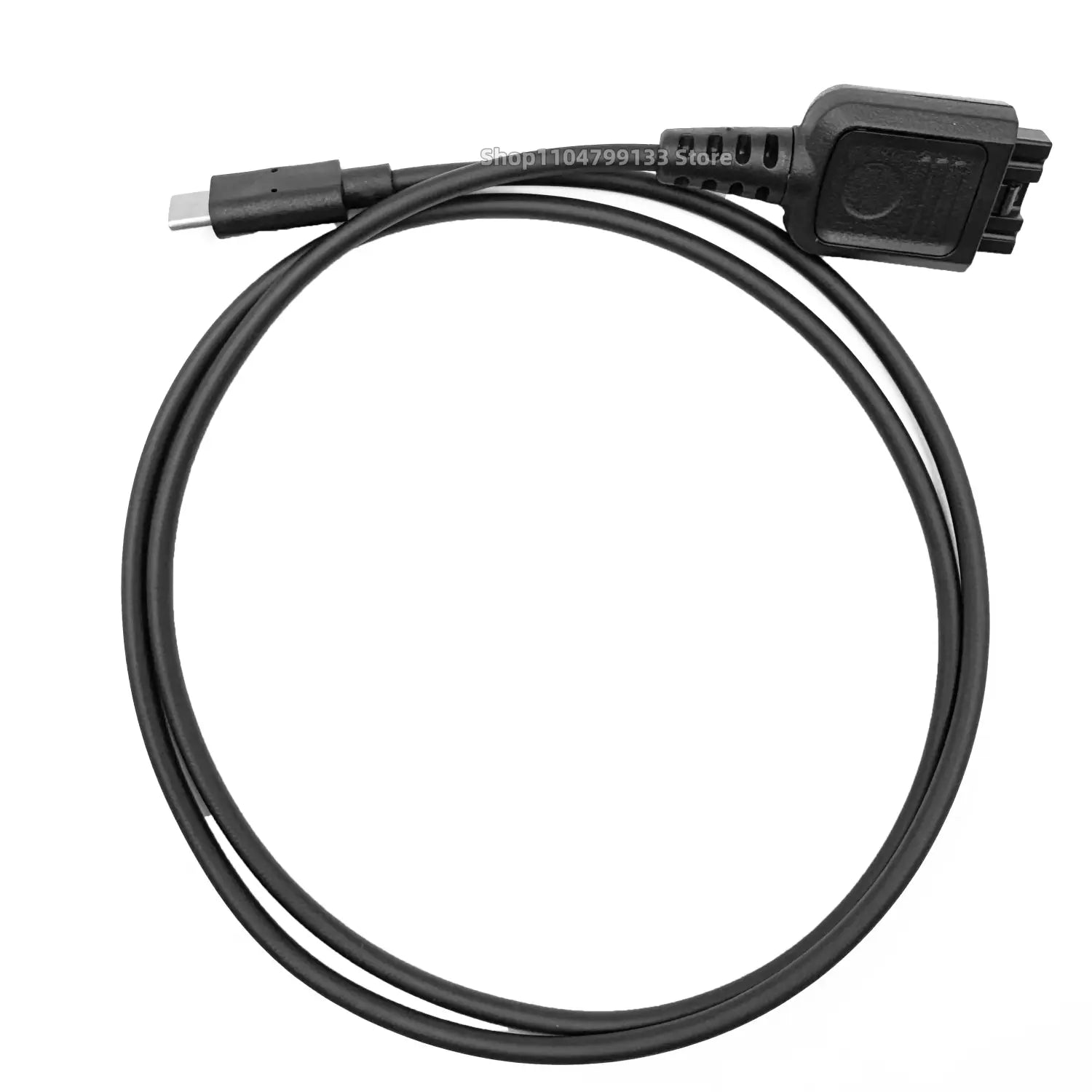 モトローラ機器向けの黒色USB-Cから専用コネクタへのウォーキートーキー充電ケーブル。効率的な給電を目的に設計されています。