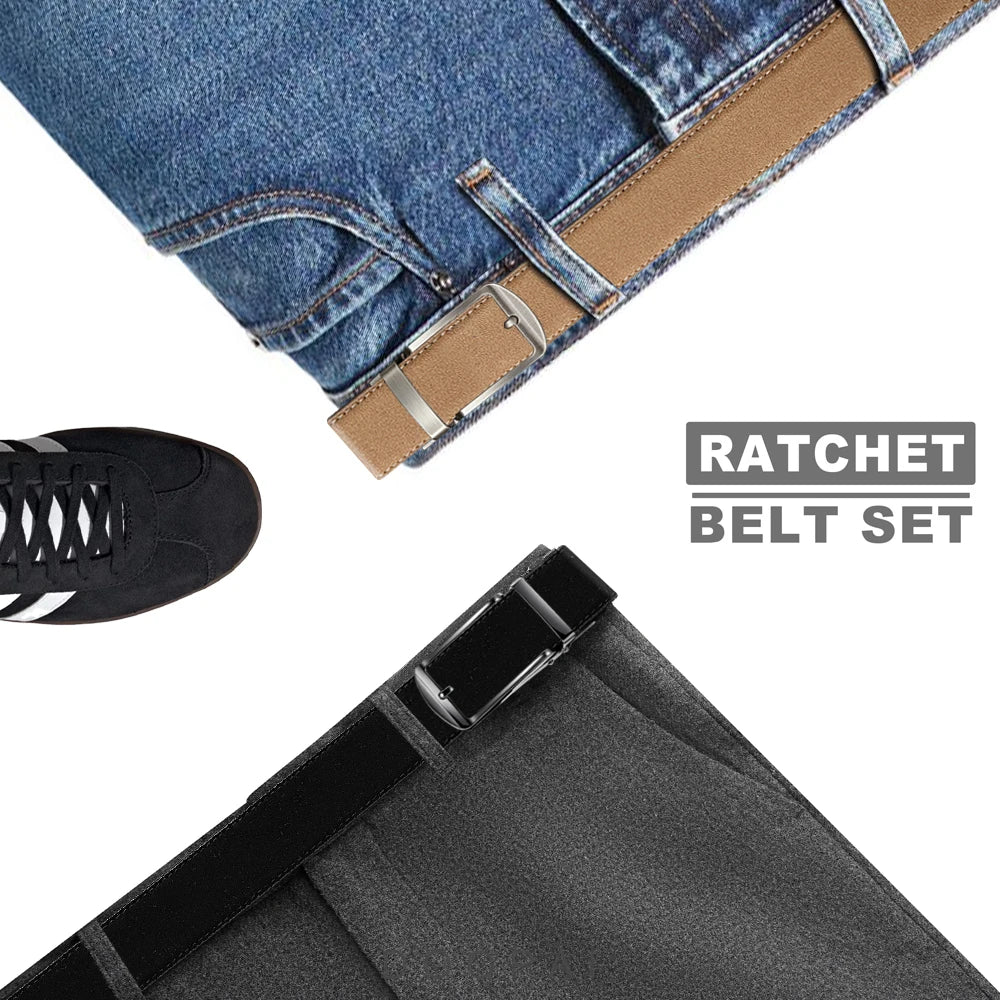 Men Belt Metal Luxury Brand Automatic Buckle Leather High Quality Belts for Men Business Work Casual Strap