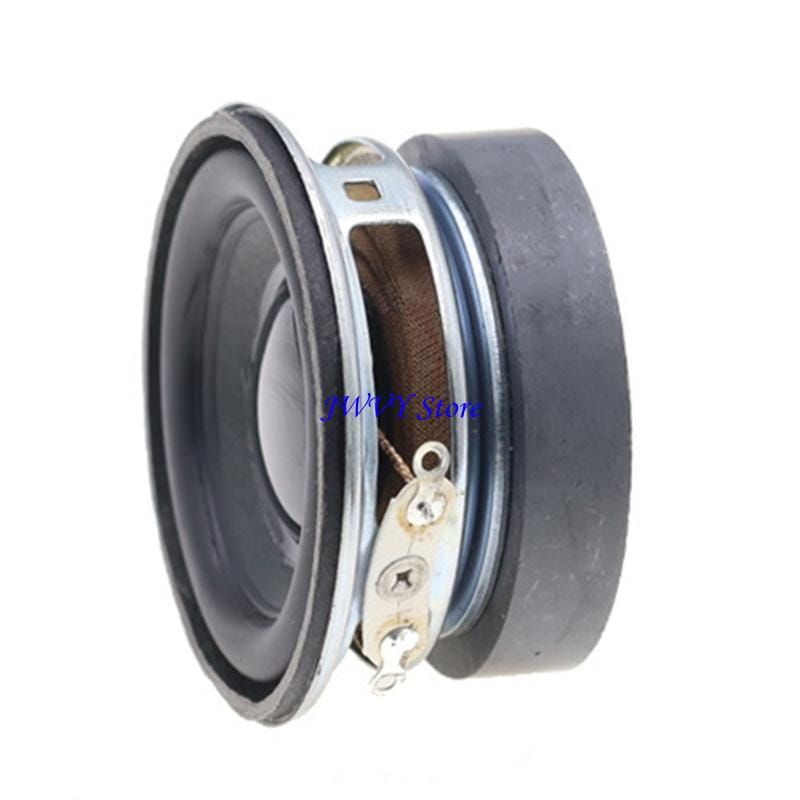 Altavoz circular negro de 45 mm, 3 W, 4 ohm, con marco metálico plateado y componentes internos visibles, para uso doméstico en bricolaje de audio