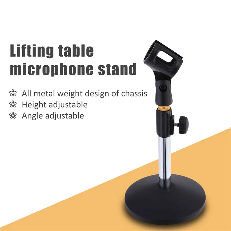 Portable Microphone Stand Professional Pedestal Feet Adjustable Desk Holder Bracket Speech Live Fixing Frame Mic Accessorise