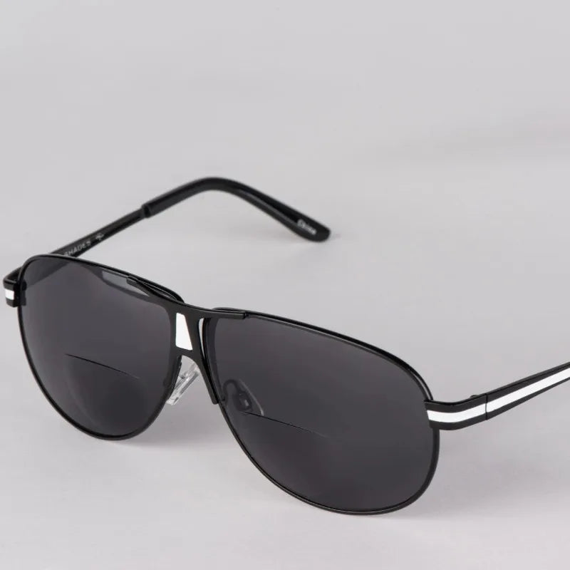 +1.0~+3.5 Sunglasses with Prescription Reading Glasses Double Lens Glasses Dual Function Glasses Metal Eyeglass Frame Sunglasses