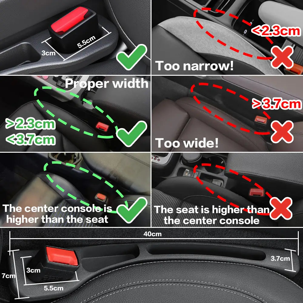2X Car Interior Decoration Accessories Seat Gap Filler Between For AUDI A3 8P 8L 8V A6 C5 C6 C7 C8 A5 A7 Q5 TT A4 B8 B6 B7 B5 B9
