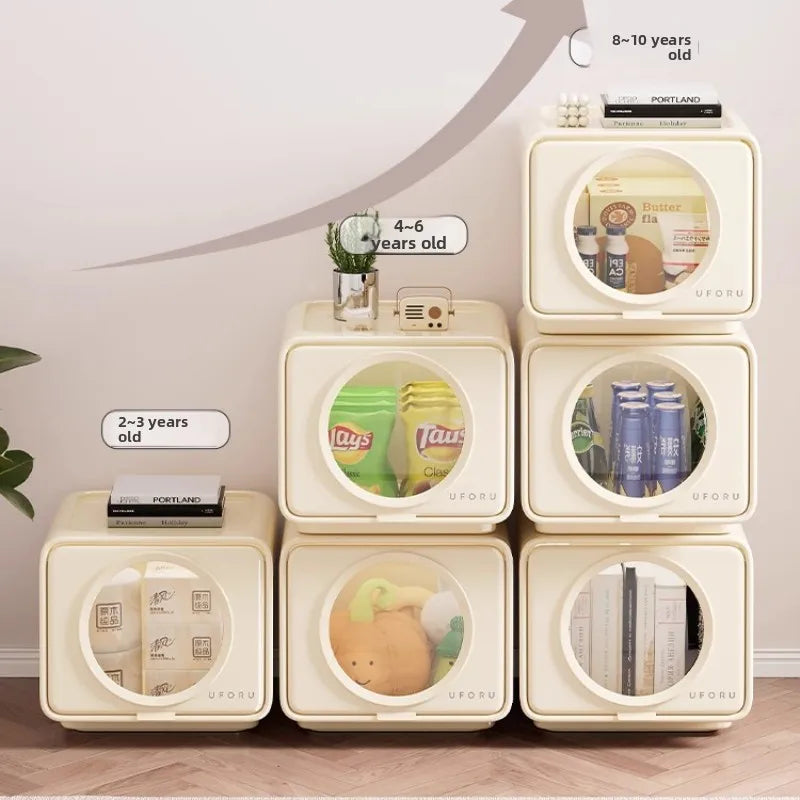 Simple Household Storage Box, Toy and Snack Organizer, Flip-Top Storage Shelf, Large Capacity Multi-Compartment Storage Bin