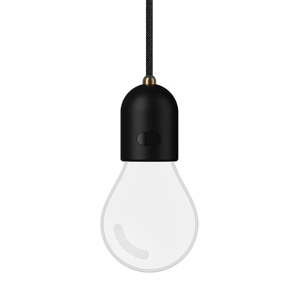 Lampe suspendue noire avec ampoule en verre transparente, au design moderne et épuré, pour l’utilisation d’ampoules LED décoratives et d’éclairage d’ambiance pour voiture.
