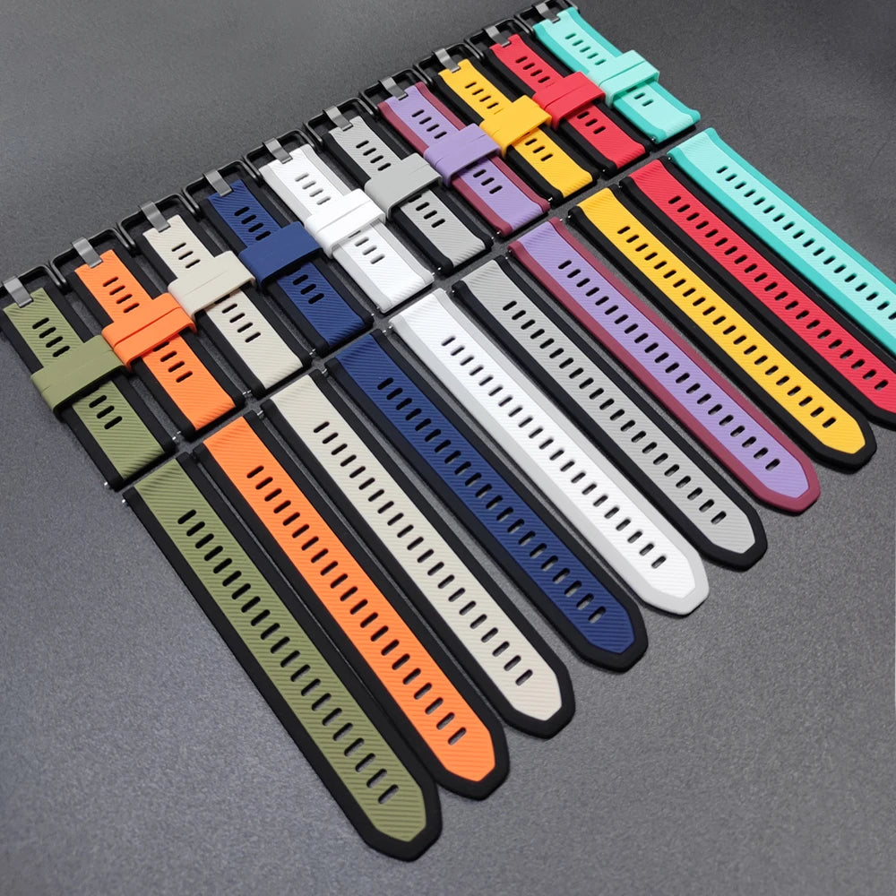 Sport Watch Straps 22mm For TicWatch Pro 3 Ultra LTE/GPS Smart Watches Band For huawei GT6 6Pro Women Man Soft Silicone Bracelet