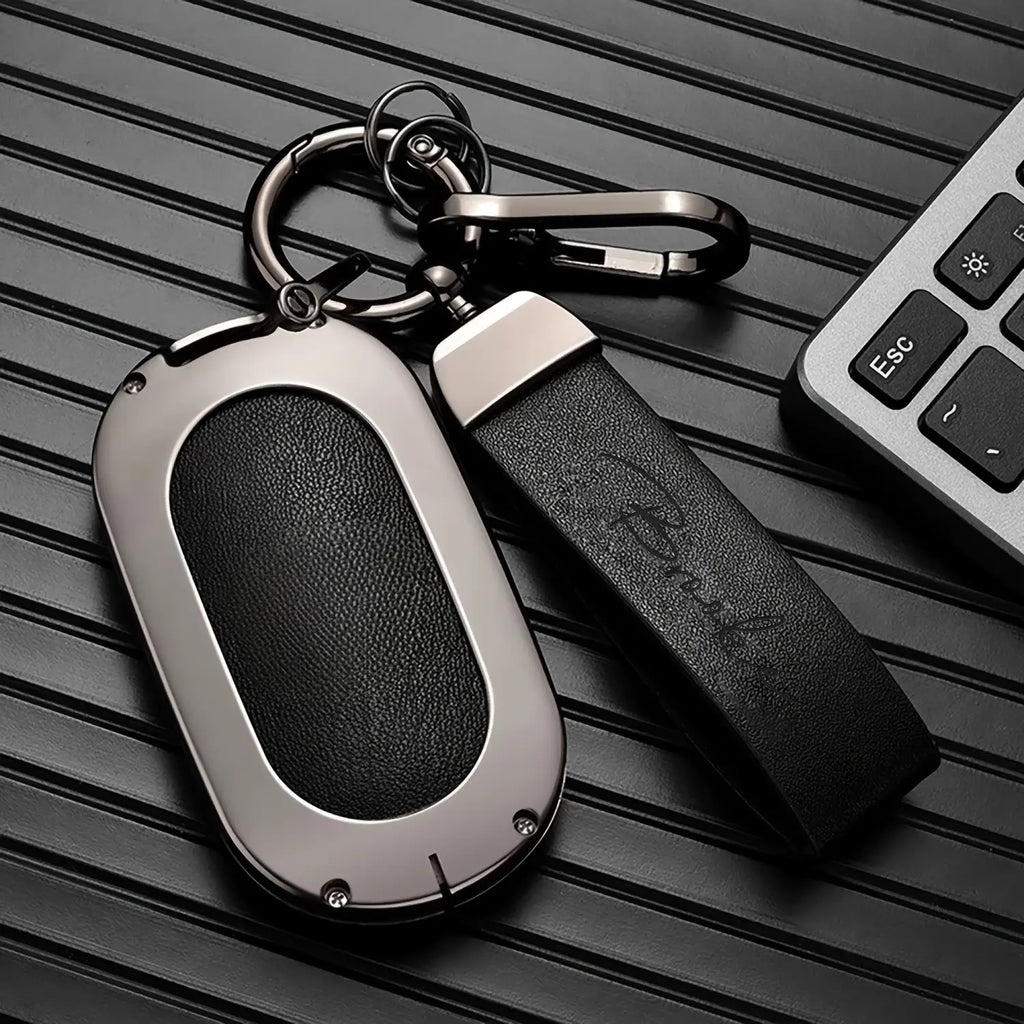 Custom Name Leather Keychain with Zinc Alloy, Personalized Text Key Tag,Ideal Gift for Him on Father's Day Valentine's Christmas