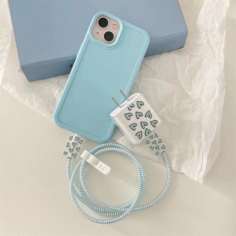 iPhone Charger Accessories: 4-Pack Protective Wraps with Built-in Cable Tidies for 18W/20W Power Bricks