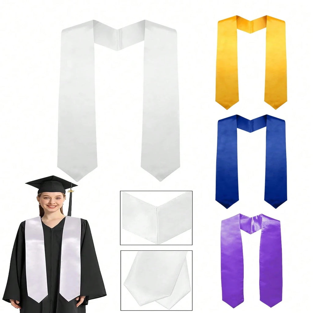 1 PC Plain Graduation Stole Satin Graduation Stoles Polyester Graduation Sash for Graduation Ceremony Degree Conferment Ceremony