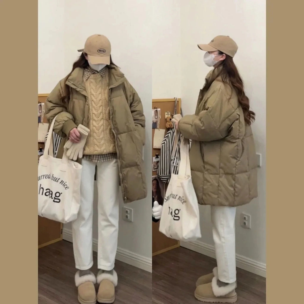 Women Winter Cotton Padded Jacket 2025 New Warm Thick Long Parka Coat Korean Women Loose Lapel Winter Outwear Women Cotton Coat