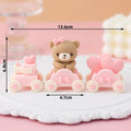 Baby Shower Party Mini Bear Cake Topper Blue Brown Pink Bear Shaped Decor for Kids Boys Girls Dessert Table Layout Accessories