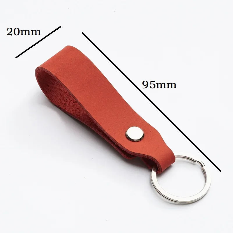 New Short Leather Car Keychain Accessories Solid Color Genuine Keychains Lanyard High Quality Derm Key Storage Pendant Wholesale