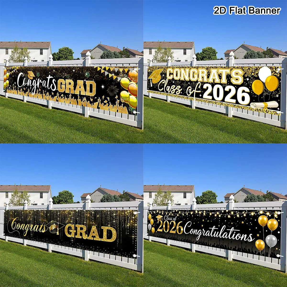 Congrats GRAD Banner Happy Graduation Banner Congratulations Graduation Backdrop Photo Props Graduation Party Supplies
