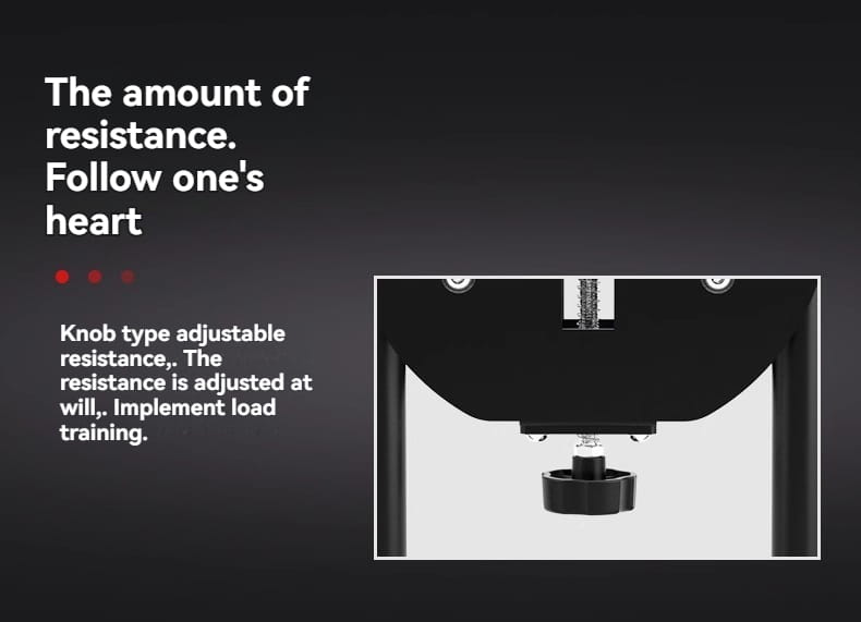 black knob-type adjustable resistance mechanism with threaded screw and plastic base for commercial rope climbing machine
