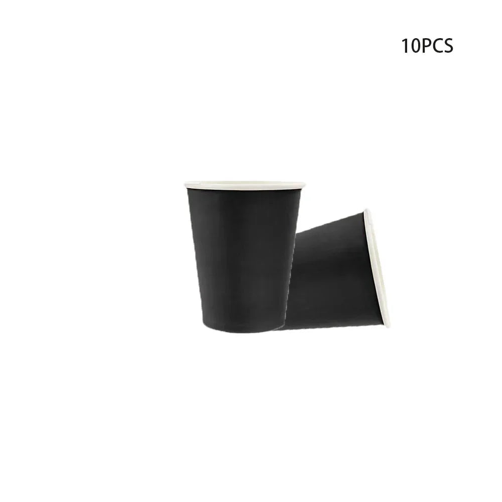Simple Black Disposable Tableware Set Paper Plates Cups Napkins Tablecloth Birthday Party Decorations Adult Wedding Supplies