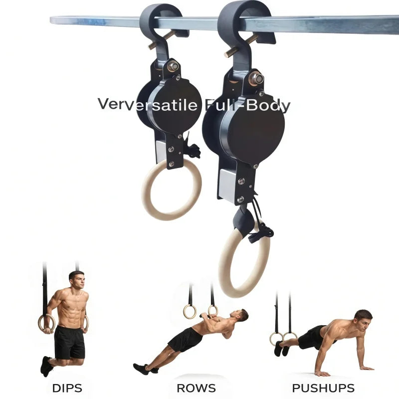 New Gymnastics Rings Adjustable Numbered Straps Fitness Strength Training Pull Up Rings Set Exercise Equipment Home Gym Workout