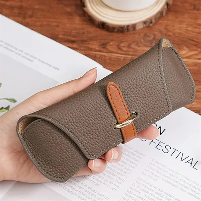 Leather Reading Glasses Bags Woman Men Portable Protective Travel Sunglasses Case Fashion Eyewear Protector
