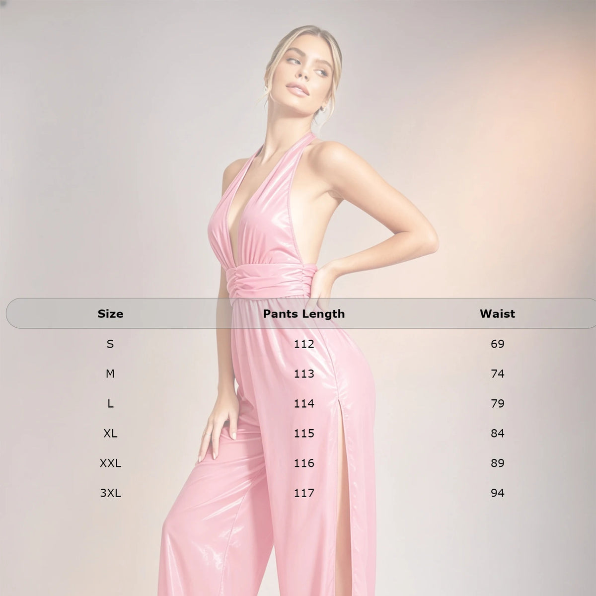 Womens Water Resistant Jumpsuit Halter Backless Ruched Waist Back Side Split Bodysuit Romper for Club Pole Dance Carnival Party