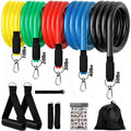 11Pcs/Set Pull Rope Resistance Bands Portable Fitness Equipment Ankle Strap Chest Expander Elastic Exercise Band Training