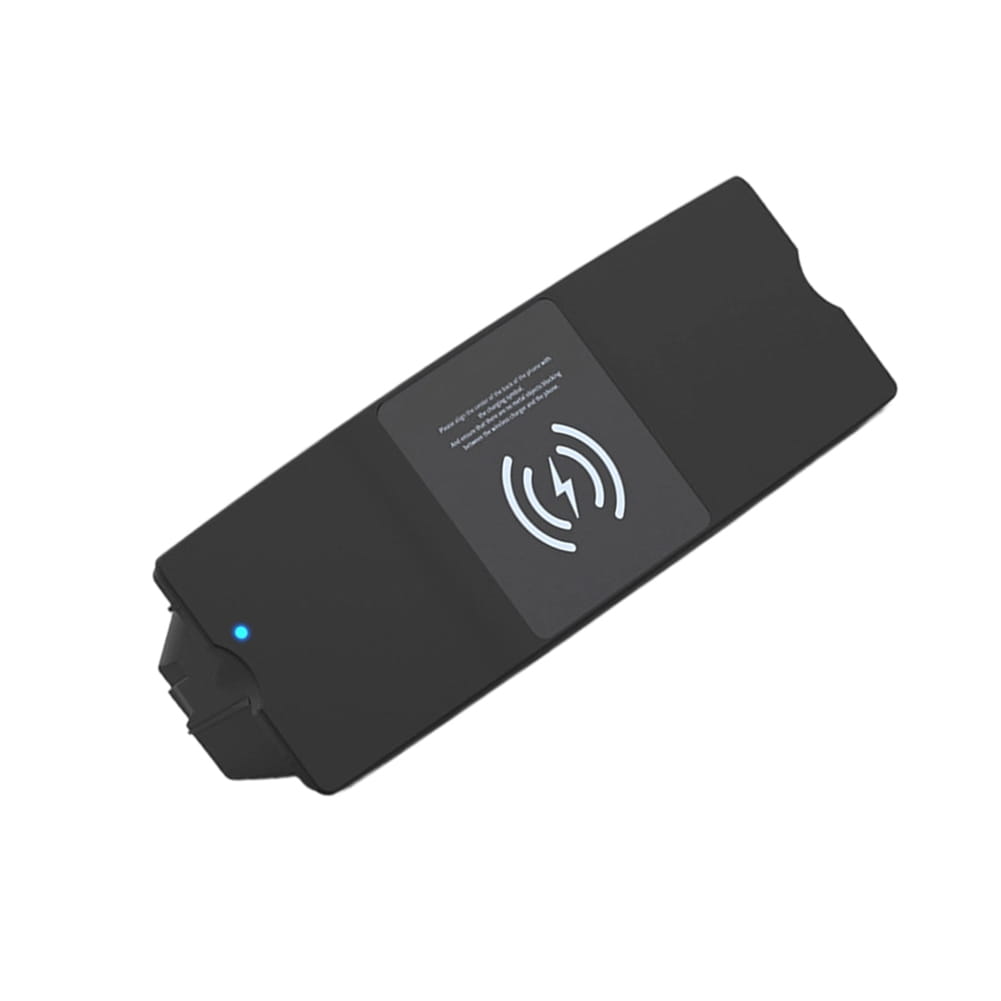 Black wireless charging pad with matte finish and white iconography designed for Audi A6 A7 fast 15w car charger use.