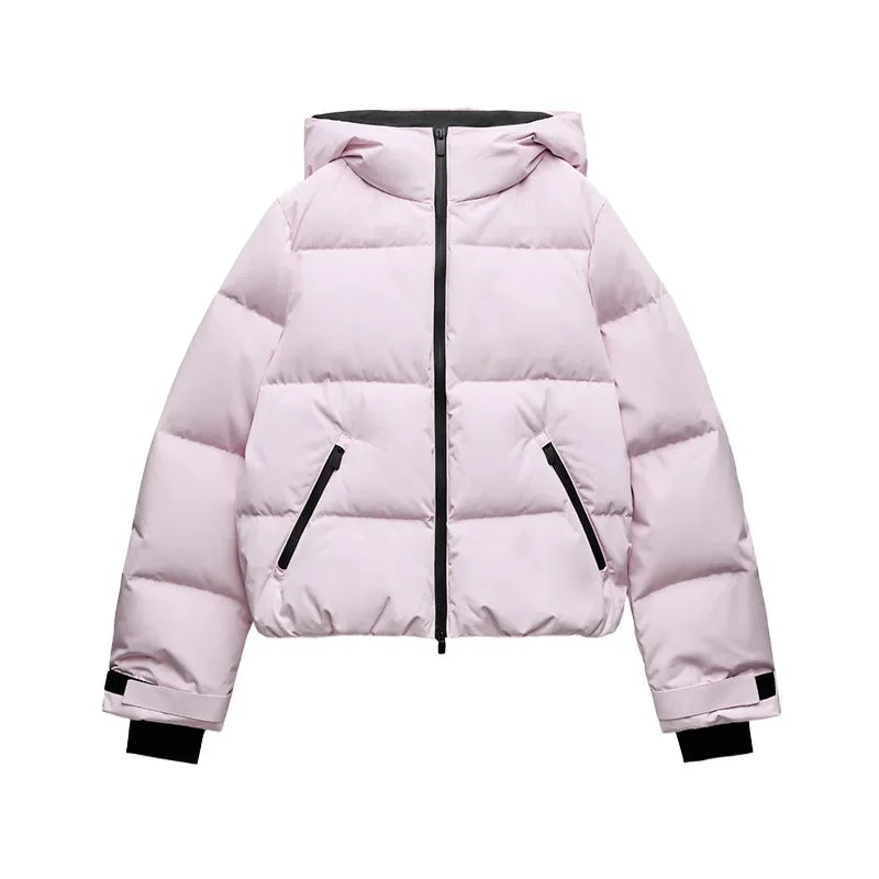 Winter Warm Hooded Ski Wear Suits For Women Windproof Waterproof Park Coat High Waist Warm Pants 2026 New Lady Snow Sportwears