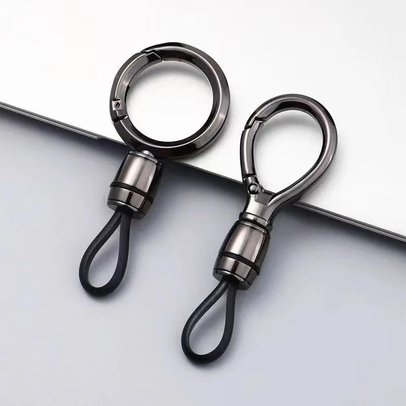 Car Keychain Pendant Metal Casual Key Chain Waist Hanging Buckle Ring Hanging Round Keychain Anti-Lost Lock Keychain