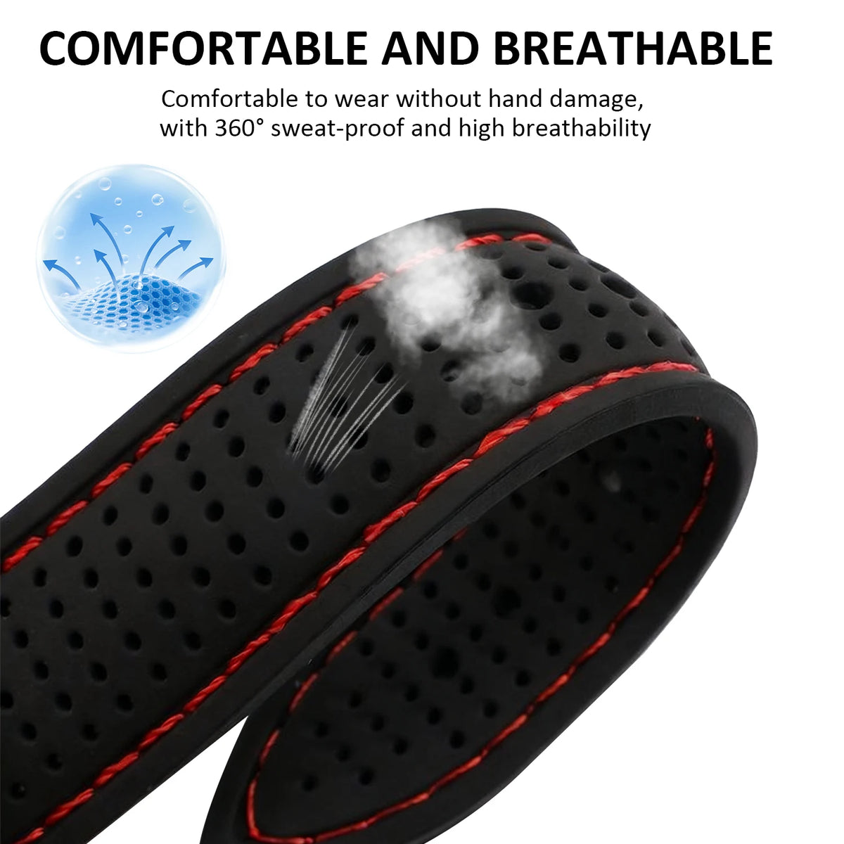 Soft Silicone Rubber Watch Strap 20mm 22mm 24mm Men Women Sport Waterproof Breathable Wrist Band Quick Release Bracelet