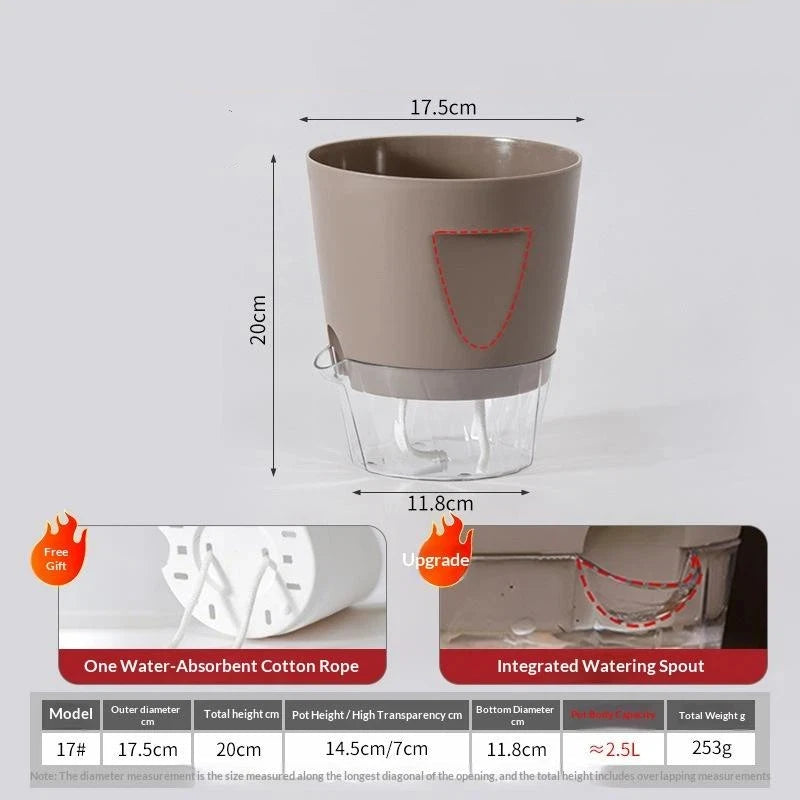 Self Watering Plant Pots Indoor Modern Plastic Planters For Orchid Succulent Herb Flower Home Office Decor