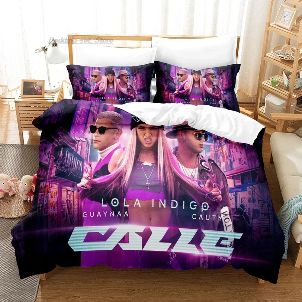 Lola Indigo Bedding Set Single Twin Full Queen King Size Bed Set Aldult Kid Bedroom Duvetcover Sets 3D Print Cool Hip Hop 2022