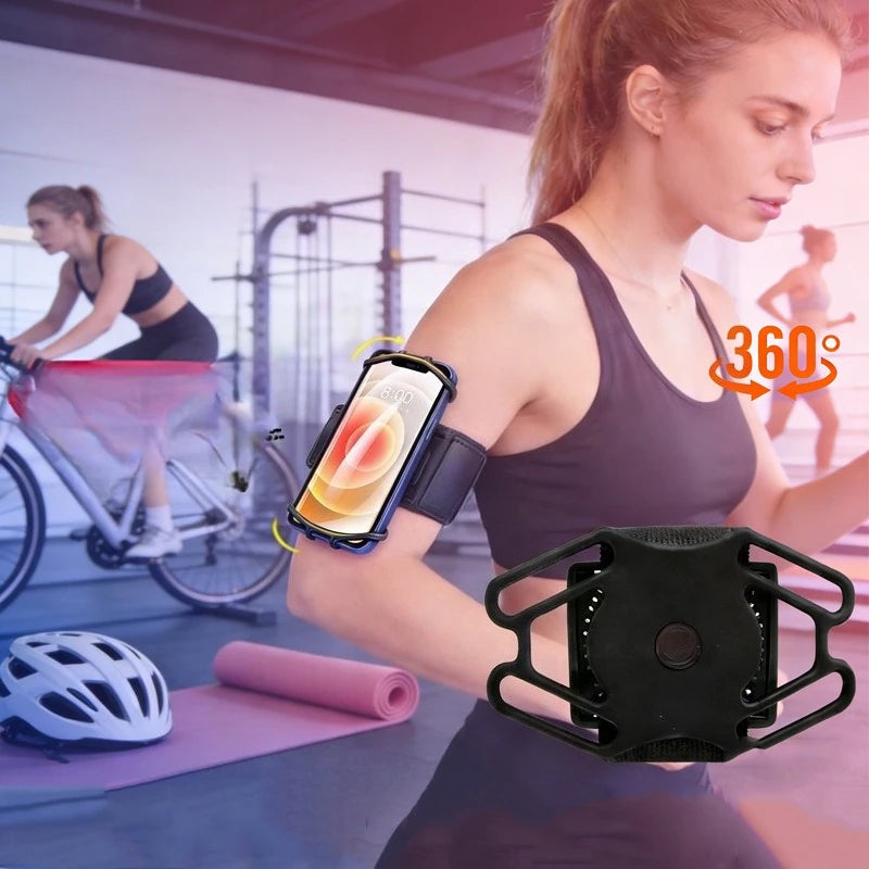 Sports Phone Wristband for Running Cycling Adjustable Fitness Phone Holder Breathable Outdoor Strap for Live Broadcast Exercise