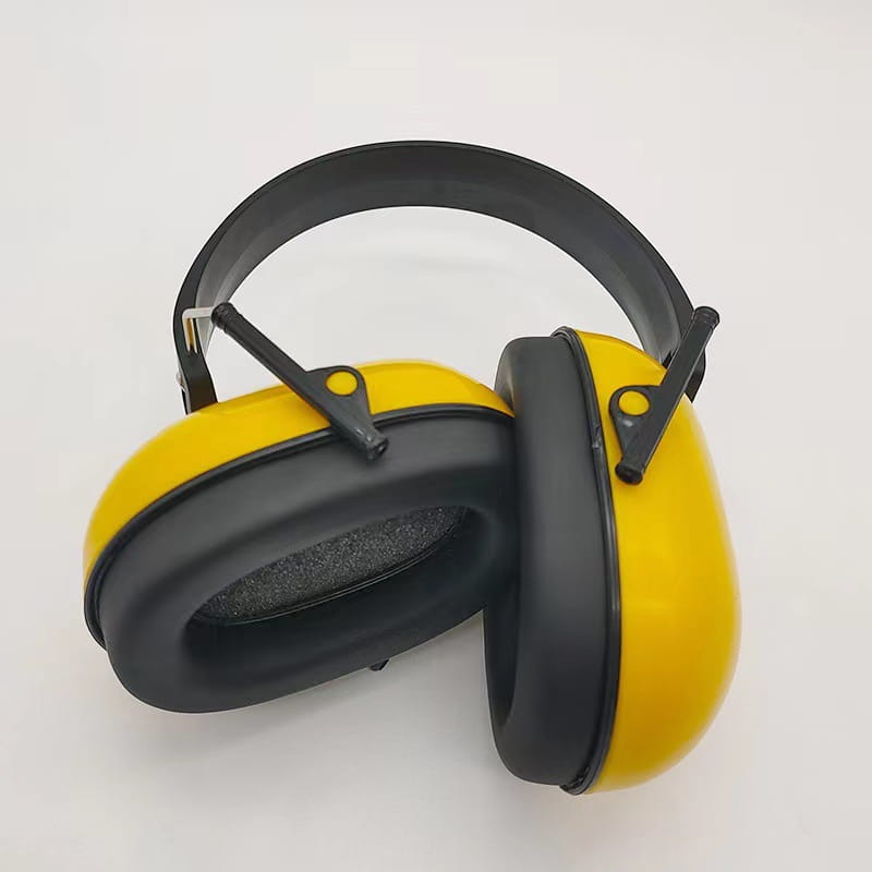 factory direct industrial noise reduction earmuffs in yellow and black with padded foam-lined interior for enhanced noise reduction available through factory direct sales.