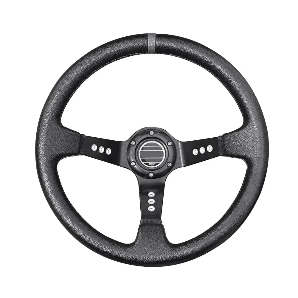 Steering Wheel 14 Inch 350MM 6 Hole Horn Racing Drifting Sport Car Accessorie Universal  Auto Pvc Black Grey Ring Steering Wheel