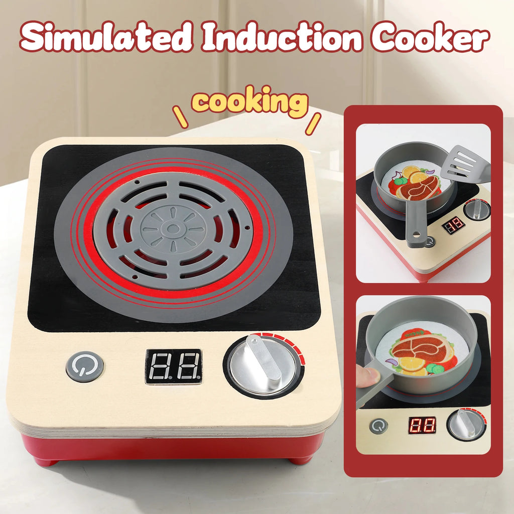 Kitchen Role-Playing Toy Stove with Lights Christmas Halloween Thanksgiving Easter Gift Induction Cooker Simulation