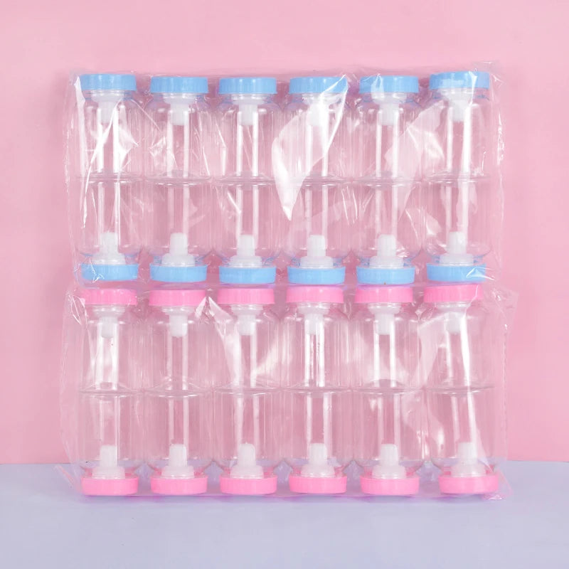 12Pcs Baby Shower Bottle Blue Pink Candy Gift Packaging Boxes Baby Shower Favors for Guests Kids Birthday Gender Reveal Supplies