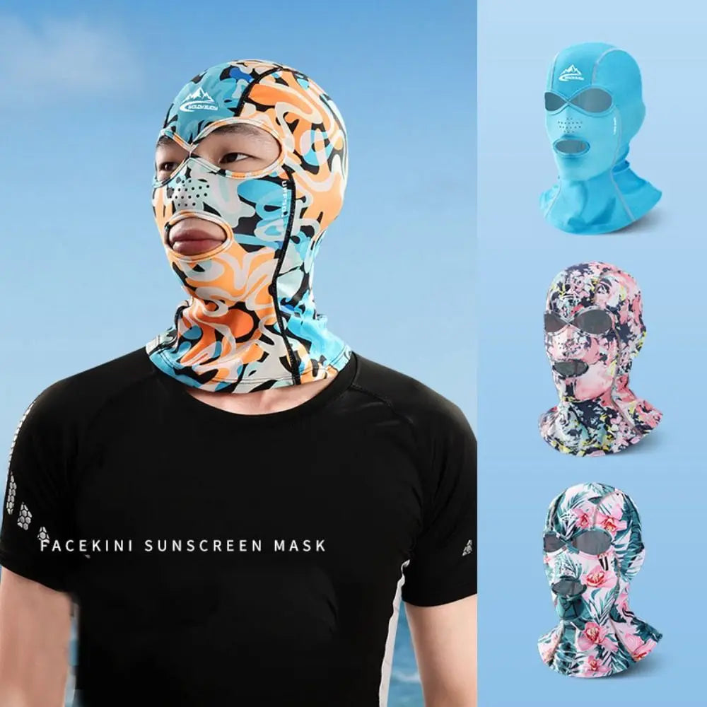 New Polyester Sunscreen headgear Spandex Swimming Accessories Swimming Cap Beach Swimming Mask