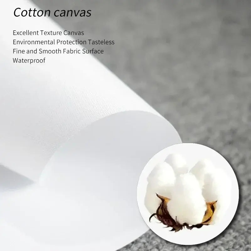 Ciao Bella striped canvas wall art poster made of white cotton canvas fabric with a fine smooth texture featuring environmental protection and waterproof qualities.