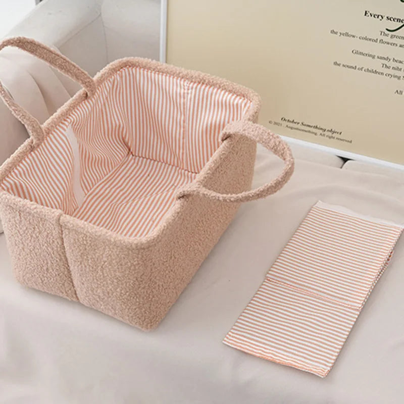Baby Diaper Organizer with Removable Divider Large Capacity Storage Basket for Nursery Clothes Toys Wipes Baby Essentials